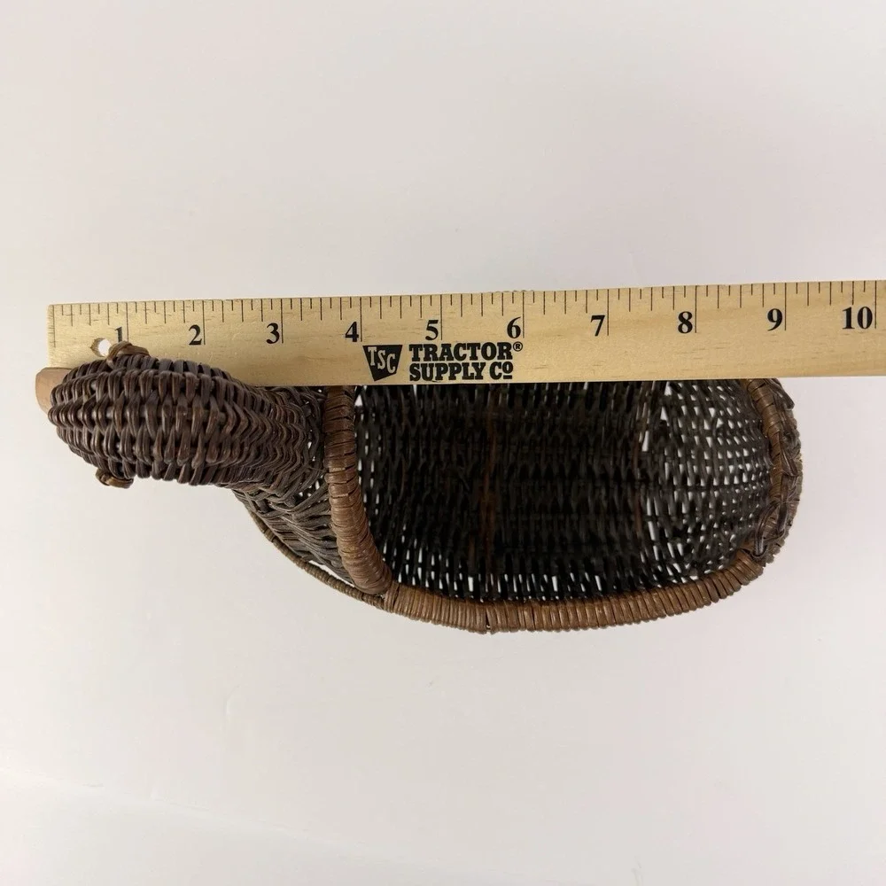 Vintage Wicker Duck Goose Basket Handwoven Bird Basket Rustic Farmhouse Decor